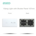 BSEED dupla üveg előlap érintős kapcsolóhoz és Wifi-s redőnykapcsolóhoz, 157 mm