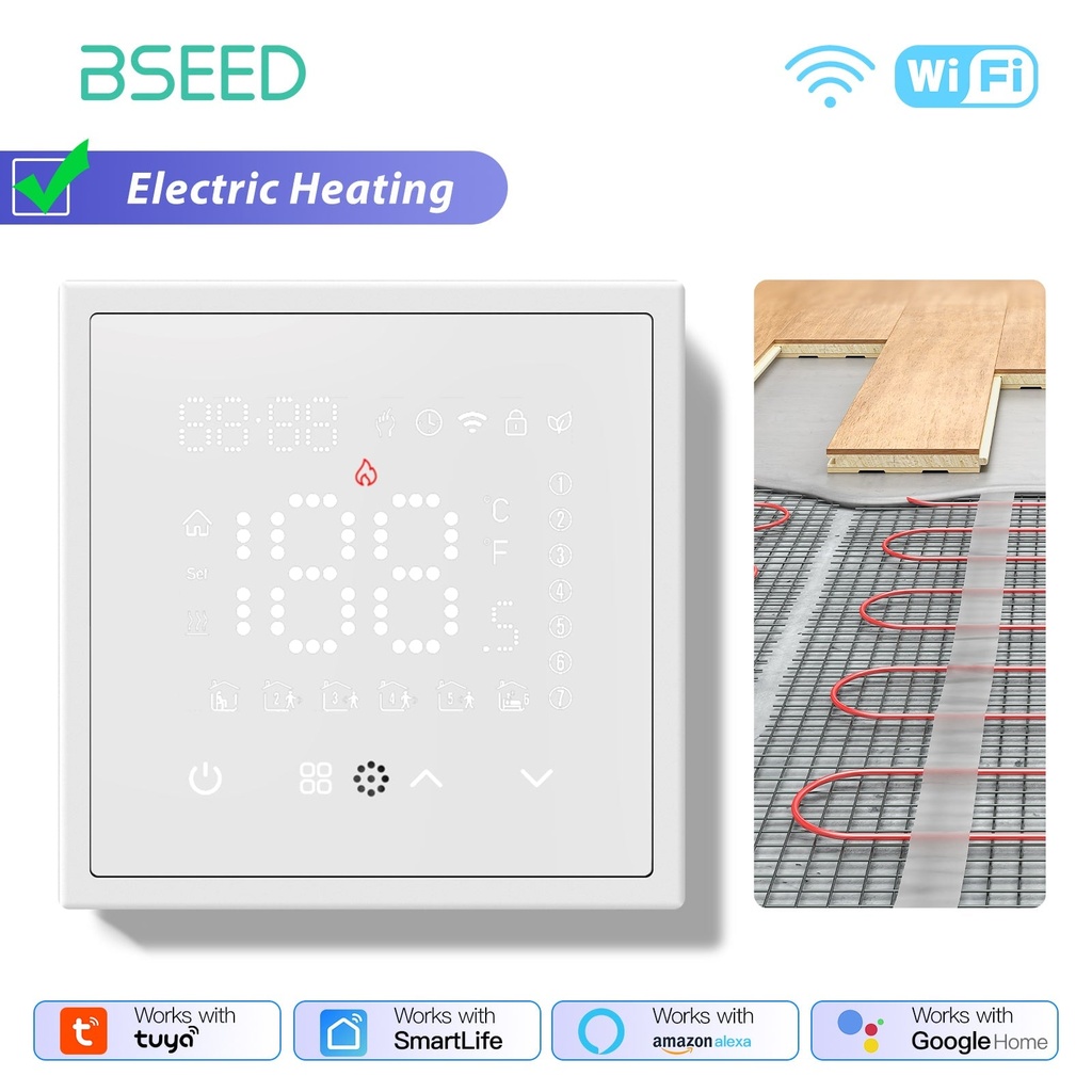 BSEED Wifi-s programozható okos termosztát padló- és vizes fűtéshez, kazánhoz