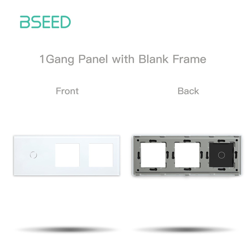 Bseed Panel with Double Frame Crystal Glass 1/2/3 Gang with Slots