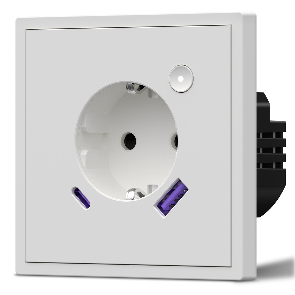 BSEED Scale Wifi-s okos EU konnektor 20W USB-C gyorstöltővel, fogyasztásméréssel