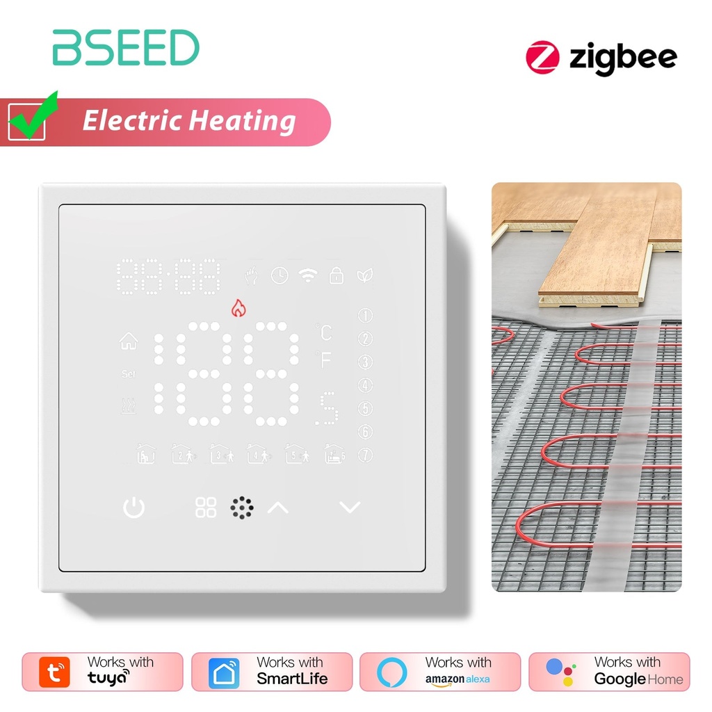 BSEED Smart Thermostat Zigbee Floor Heating Room Thermostat Controller programmable PC frame