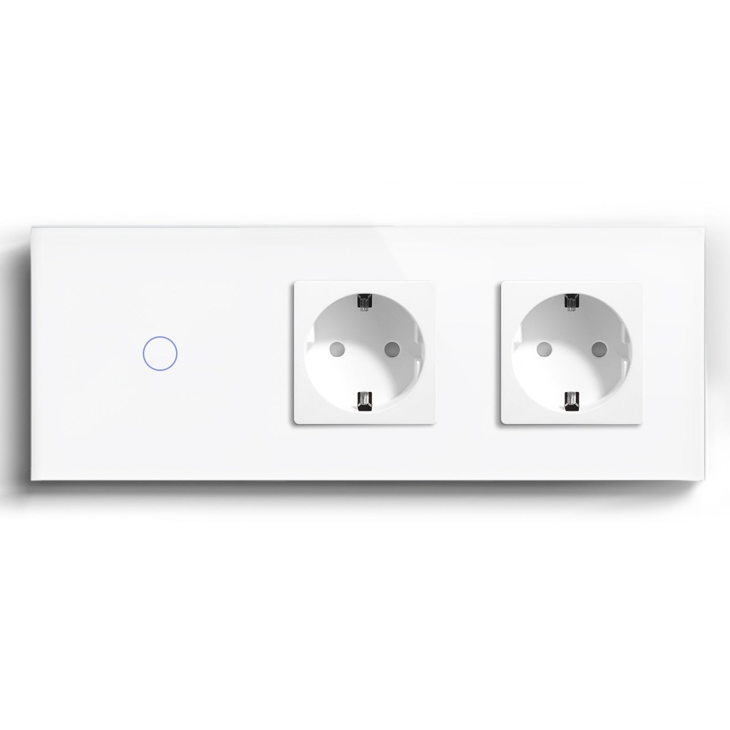 Bseed Smart WiFi 1/2/3 Gang Light Switches Multi Control With Double EU Normal Standard Wall Sockets