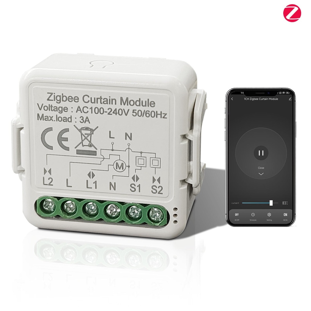BSEED Smart Zigbee Curtain switch module smart switch for control of curtains blinds and shutters.