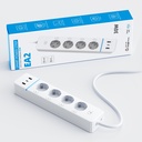 BSEED Wifi-s okos elosztó 4 külön vezérelhető aljzattal, fogyasztásméréssel, 30W USB/Type-C