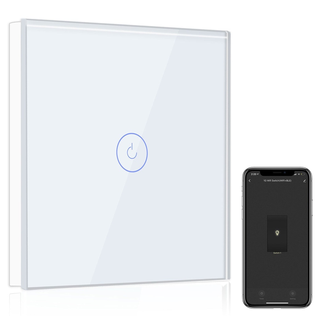 BSEED Wifi-s okos érintős villanykapcsoló (nullvezetős), 86 mm