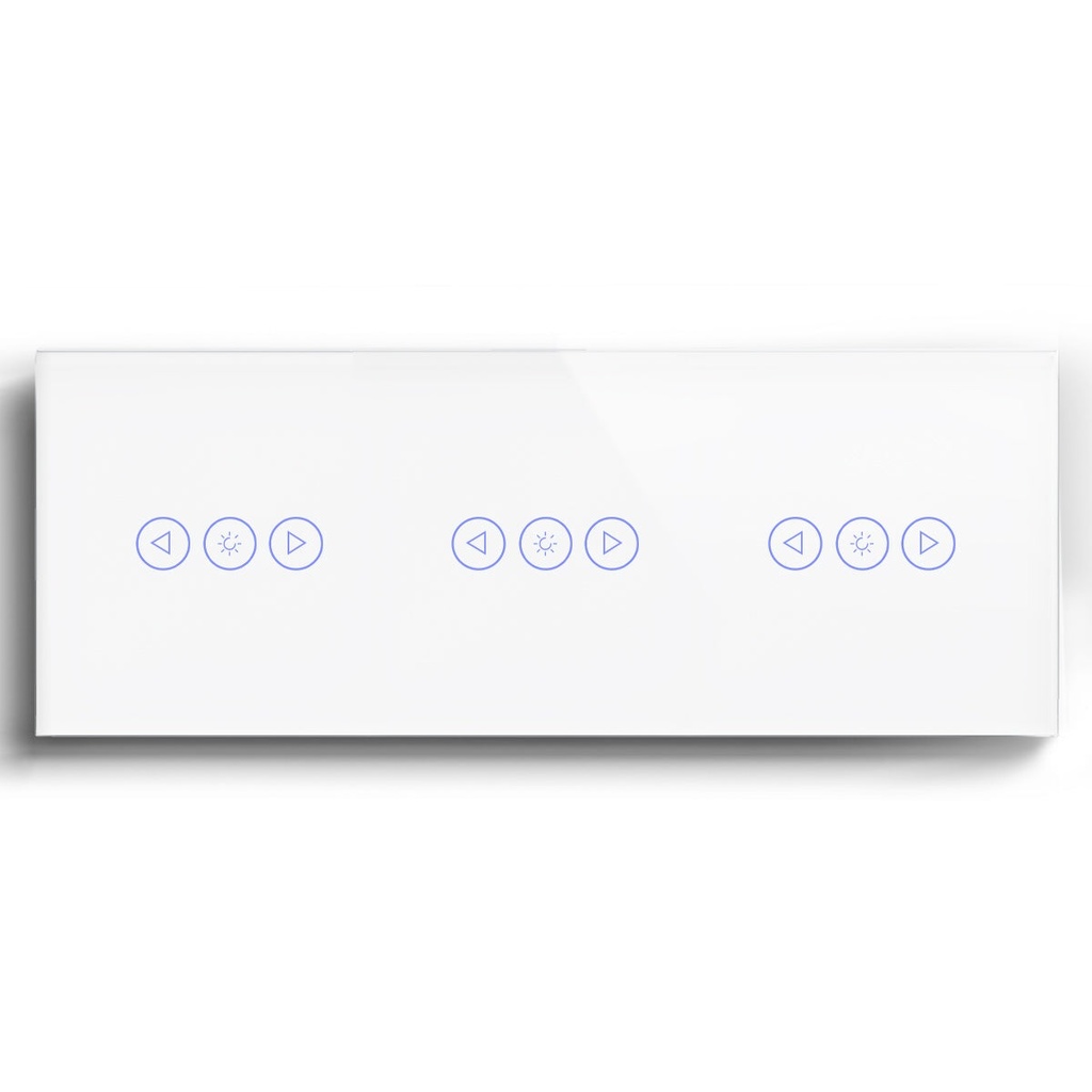 Bseed triple WiFi Touch Dimmer Switch 228mm Crystal Glass Panel Smart Blind Work With Tuya App