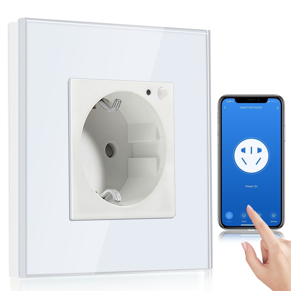 BSEED Wifi EU Wall Sockets Single Power Outlets Kids Protection