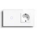 BSEED Zigbee érintős villanykapcsoló hagyományos EU konnektorral, 157 mm