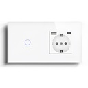BSEED Zigbee Smart Light Switch No Neutral With EU Wall Socket With Type-C USB Port Smart Life Alexa APP Control