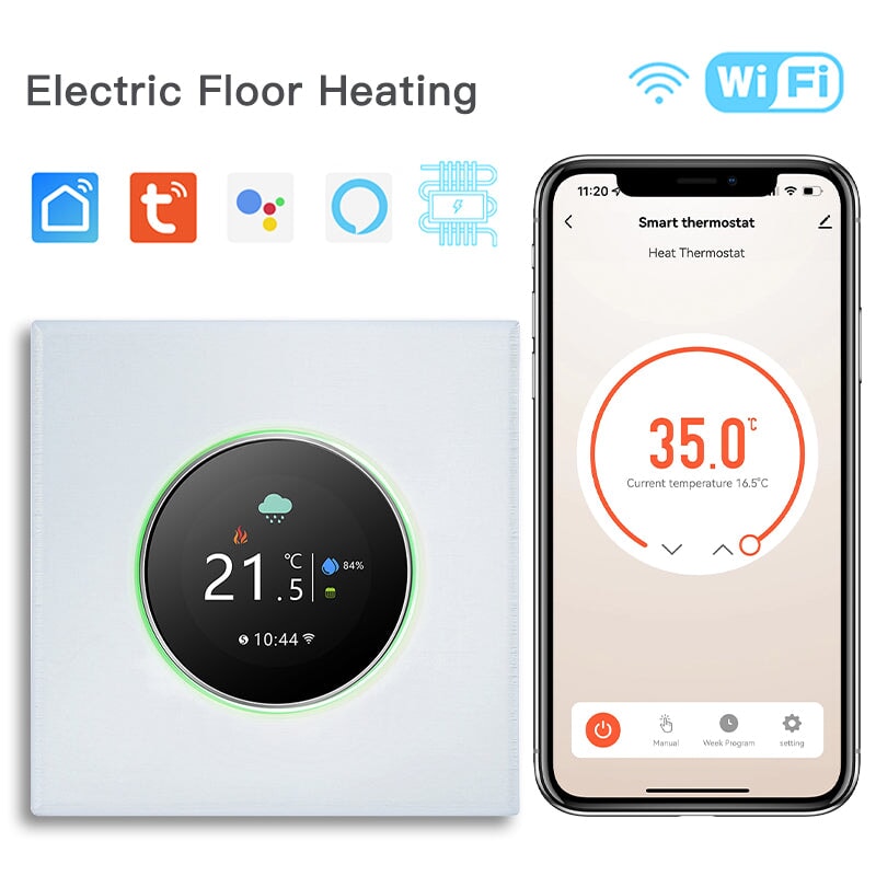 BSEED WiFi Floor Heating Room Thermostat Controller Rotary Button