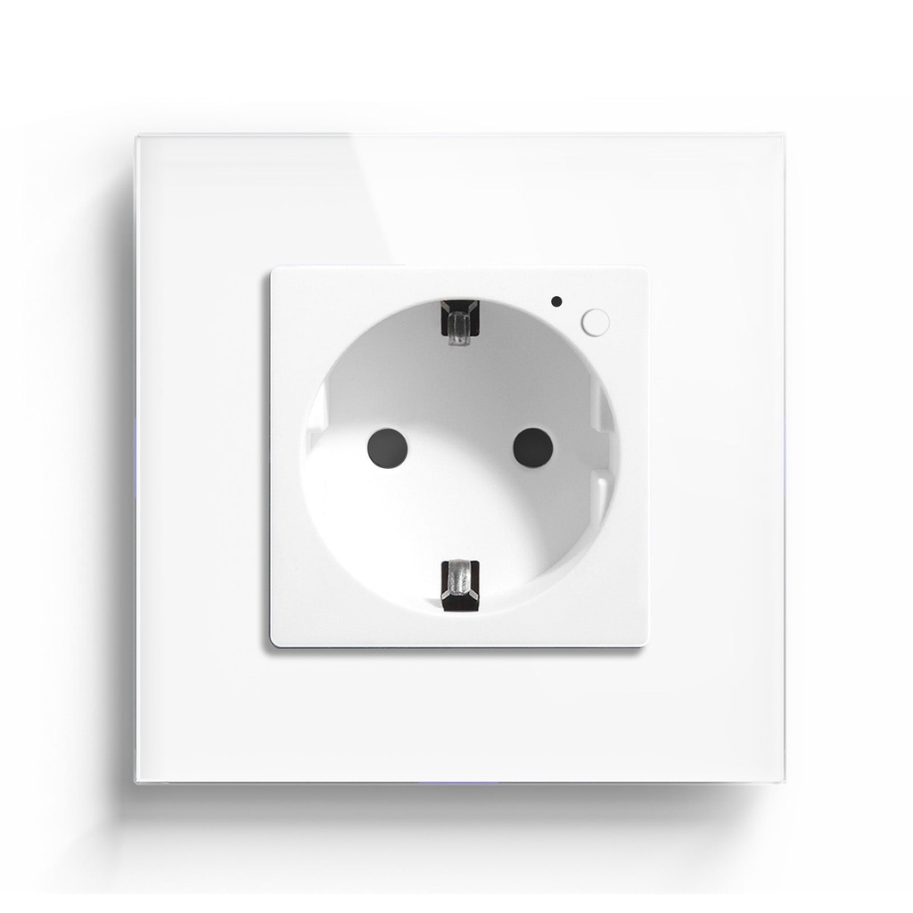 BSEED Zigbee-s okos EU konnektor gyermekvédelemmel, üveg előlap