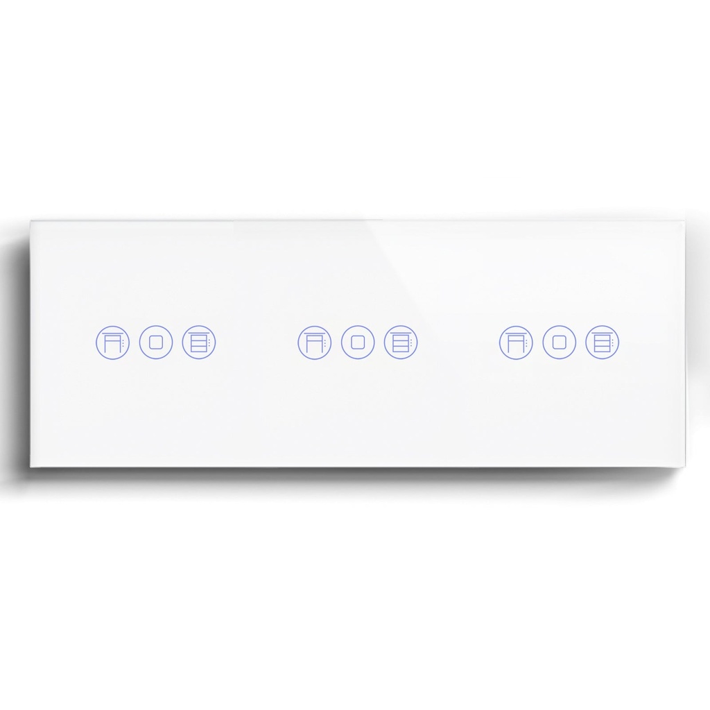 BSEED WiFi Triple Roller Shutter Switch Touch Panel Voice Control 228mm