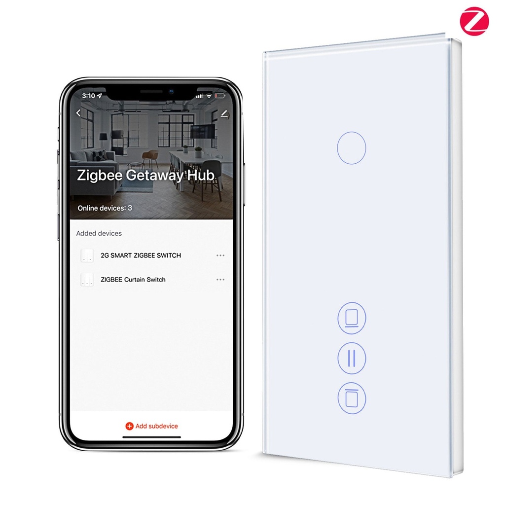 BSEED Zigbee Light Switch With Blind Switch Smart Wall Touch Switch Smart Zigbee Wall Switch Vertical version