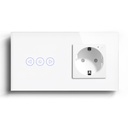 BSEED Zigbee-s fényerő-szabályzó Zigbee-s EU konnektorral, üveg előlap