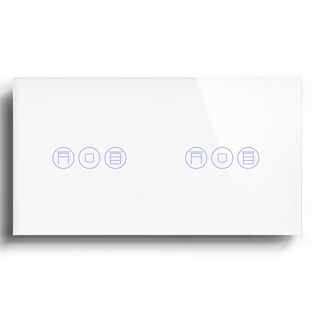 BSEED Zigbee dupla érintős redőnykapcsoló, 157 mm-es üveg előlap