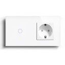 BSEED Zigbee érintős villanykapcsoló Zigbee EU konnektorral, fogyasztásméréssel