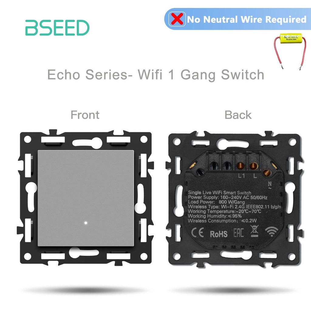 Click Series DIY Part Customized Free Combinations Smart Wifi Switch Socket Insert Grey Color
