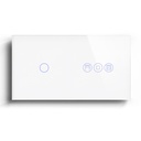 BSEED Zigbee érintős villanykapcsoló redőnykapcsolóval, üveg előlap, 157 mm
