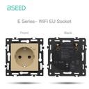 BSEED Click sorozat szabadon kombinálható Wifi-s kapcsoló- és konnektorbetétek, arany