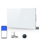 Echo Serie Smart Wifi Light Switch (With Neutral) Double Light Switch For Home Glass Panel