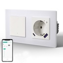 BSEED Echo Wifi-s okos kapcsoló Wifi-s EU konnektorral, fogyasztásméréssel, 20W USB-C, 157 mm