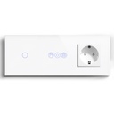 BSEED Wifi-s villanykapcsoló redőnykapcsolóval és EU konnektorral, 228 mm