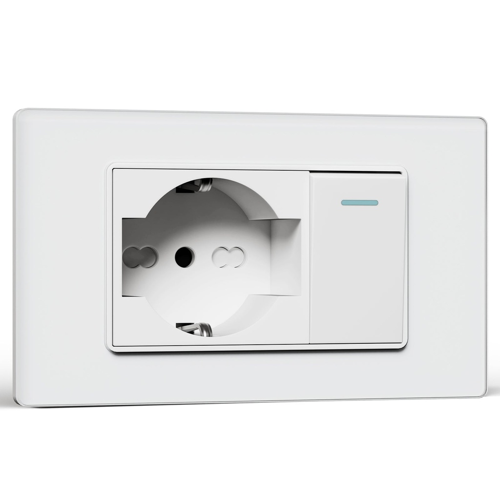 Traditional mechanical Light switch With Socket 16A Wall Plug Applicable in EU and Italy