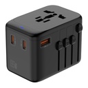 Univerzális utazó adapter 65W USB-C PD és QC 3.0 töltővel, 3 USB porttal