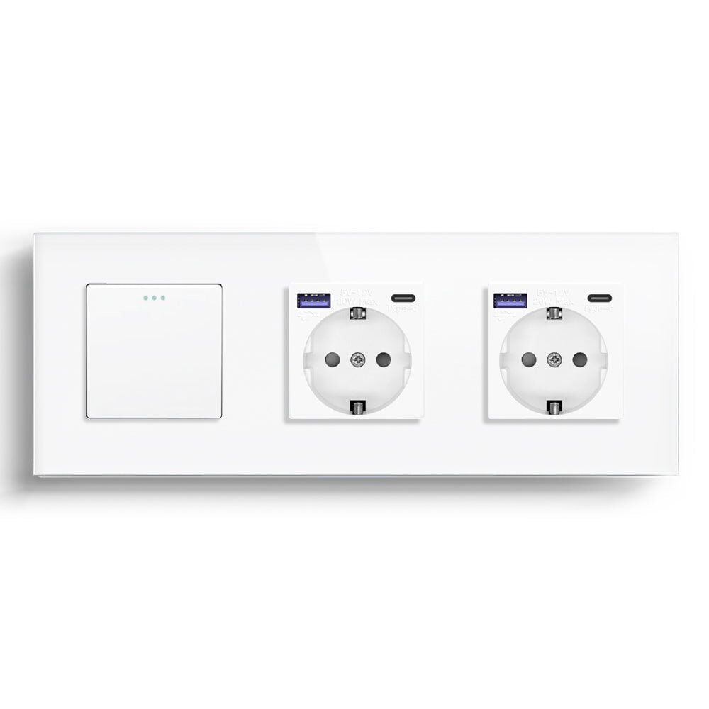 BSEED Light Switch With Normal Eu Socket With fast charge USB-c