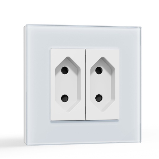 BSEED Double Sockets Power Wall Outlet Type F plug Socket Eu It Standards 10A Socket Glass Panel