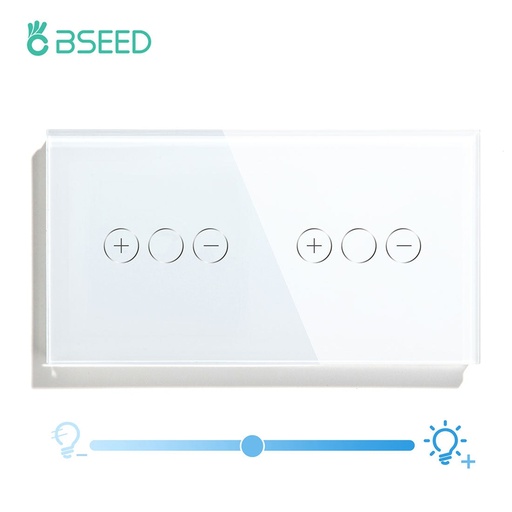 Bseed Double Touch dimmer Switch 1/2/3 Way Dimmer Switch Glass Panel 157mm