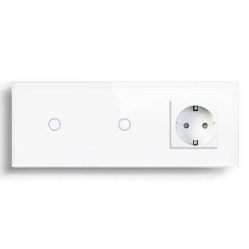 BSEED Double Touch 1/2/3 Gang 1/2/3 Way Light Switch With EU Socket