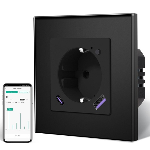 BSEED Echo Wifi-s okos EU konnektor fogyasztásméréssel, Alexa és Google