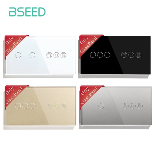 BSEED dupla üveg előlap érintős kapcsolóhoz és Wifi-s redőnykapcsolóhoz, 157 mm
