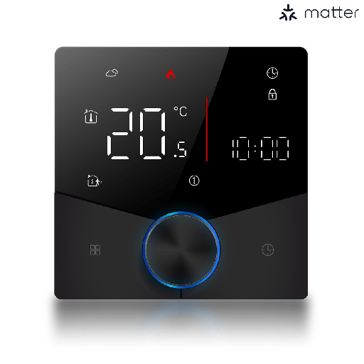 BSEED Smart Thermostat Matter WiFi Temperature Controller Water/ Electric /Gas /Boiler Floor Heating With knob