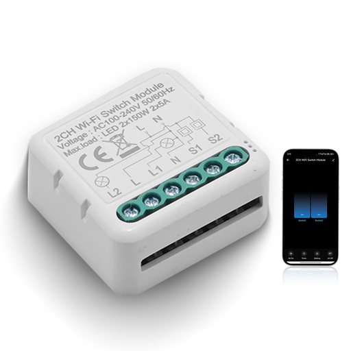 BSEED Wifi-s okos kapcsolómodul villanykapcsolóhoz, 2–4 csatornás
