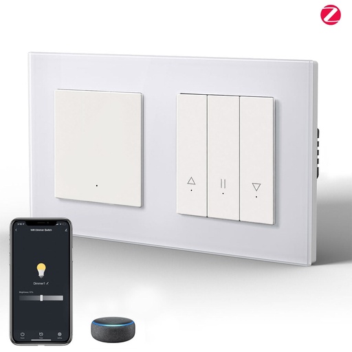 BSEED Zigbee okos villanykapcsoló redőnykapcsolóval, nullvezetős