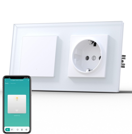 BSEED Zigbee okos villanykapcsoló (nullvezetékes) EU (F típusú) konnektorral