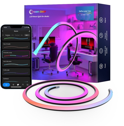 [ZYD-01-3] BSEED Wifi-s és Bluetooth-os RGB LED neon fénycsík asztalokhoz