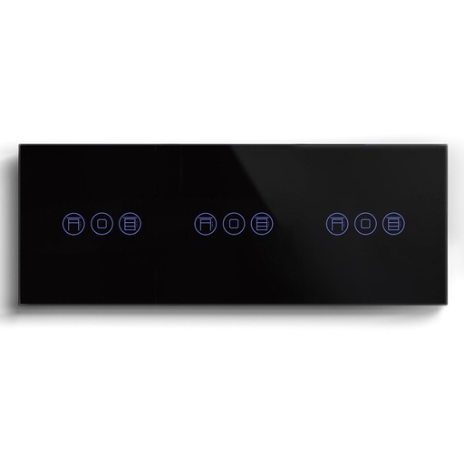 BSEED Wifi-s hármas érintős redőnykapcsoló, 228 mm-es üveg előlap