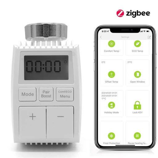BSEED Zigbee 3.0 okos termosztatikus radiátorszelep, programozható