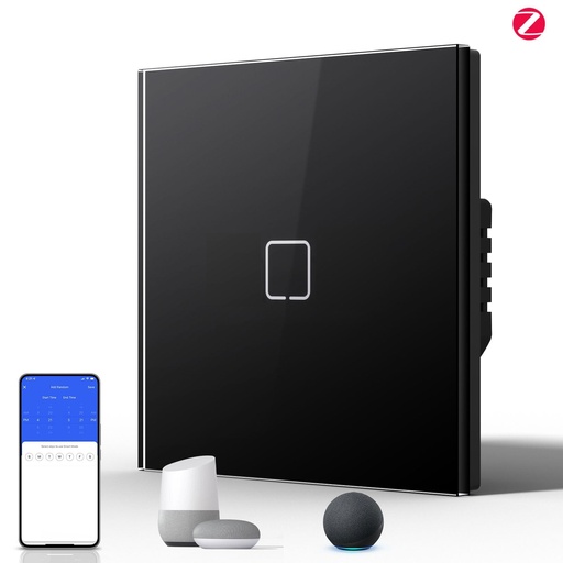 BSEED Echo Zigbee érintős okos villanykapcsoló (nullvezetős), üveg előlap