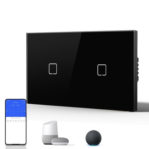BSEED Echo Wifi-s érintős okos villanykapcsoló (nullvezetékes), üveg előlap