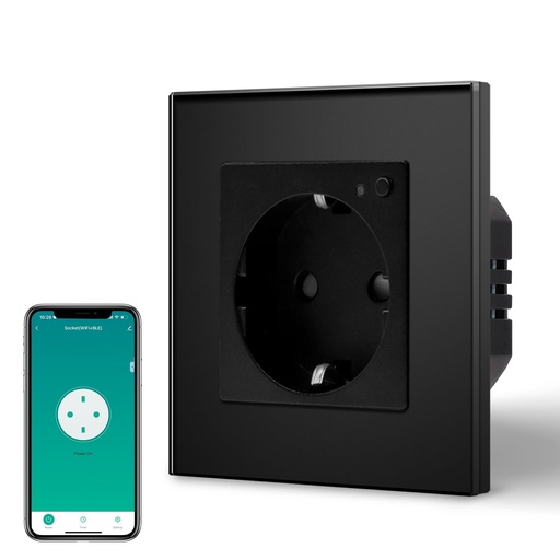 BSEED Wifi-s okos EU konnektor üveg előlappal, Alexa és Google Assistant