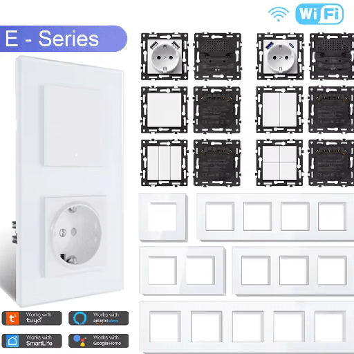 BSEED Click Wifi okos betétek és üveg keretek, szabadon kombinálható, Fehér