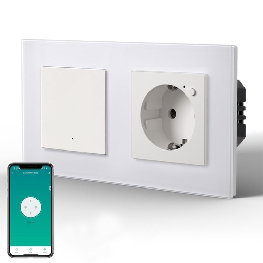 BSEED Echo Wifi-s okos villanykapcsoló Wifi-s EU konnektorral, 157 mm, nullvezetékes