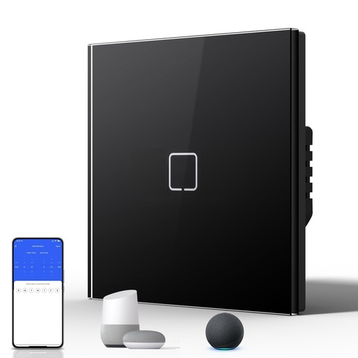 BSEED Echo Wifi-s okos villanykapcsoló (nullvezetős), üveg előlap