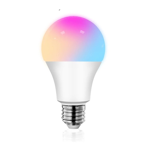 Wifi-s okos LED izzó, 9W, szabályozható fényerő, RGB + hideg/meleg fehér