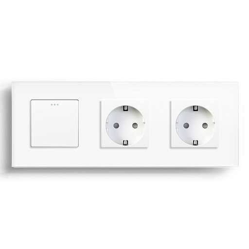 BSEED 1/2/3 Gang 1/2 Way Light Switch With Normal Eu Socket