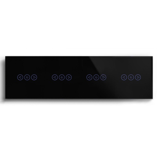 Bseed 4x WiFi Touch Dimmer Switch 299mm Crystal Glass Panel Smart Blind Work With Tuya App